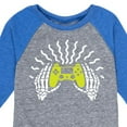 thumbnail image 3 of Instant Message - Skeleton Gamer Hands - Toddler & Youth Raglan Graphic T-Shirt, 3 of 5