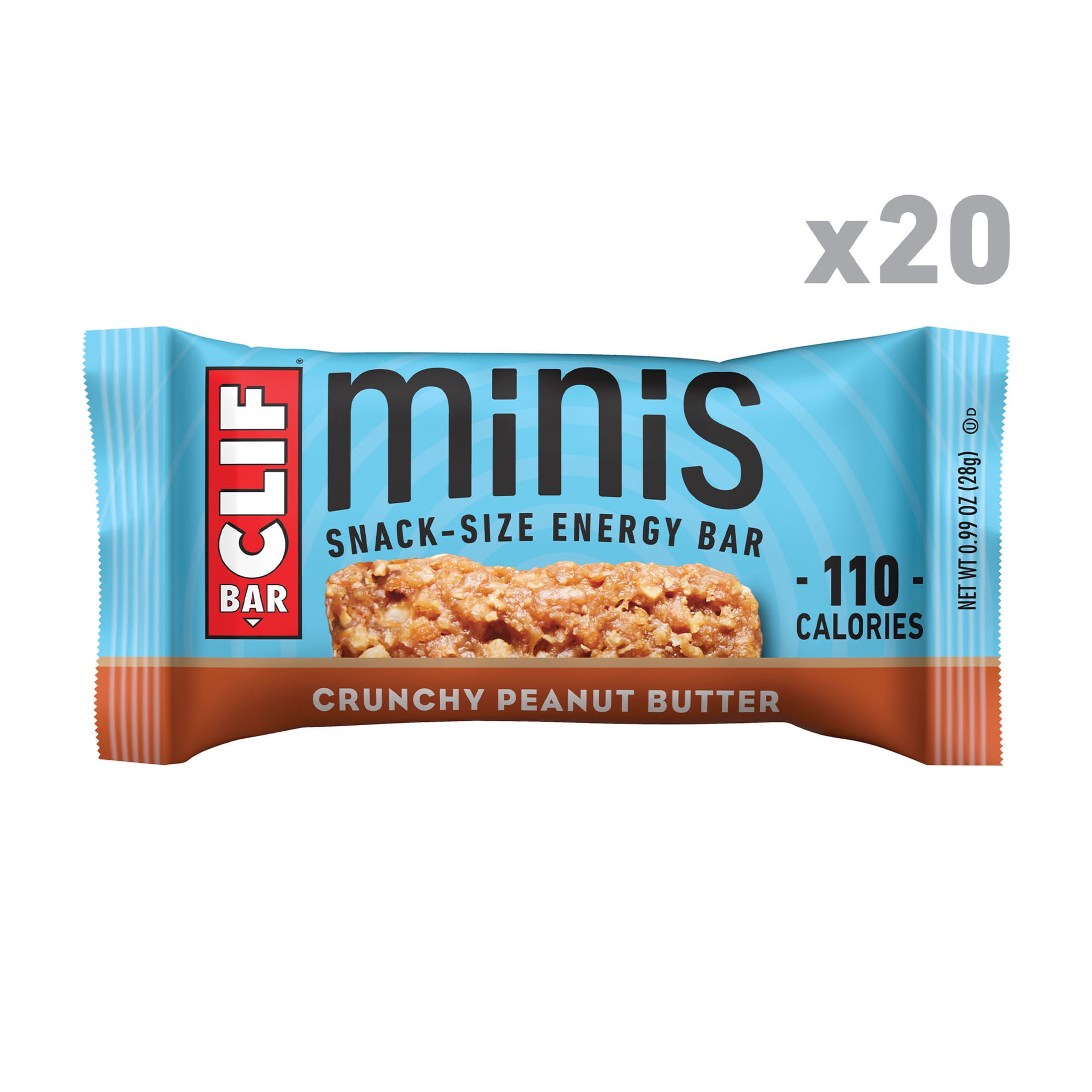 (4 pack) CLIF BAR Minis Crunchy Peanut Butter Flavor Snack-Size Energy Bars, 20ct