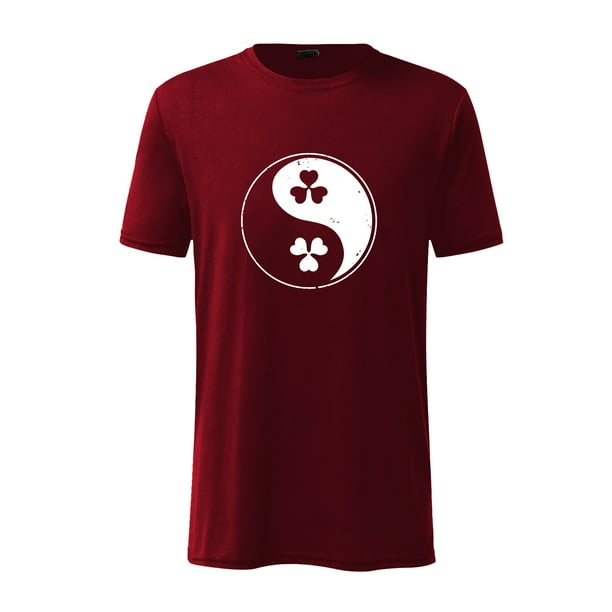 Hombres Pullover Manga corta Casual Día de San Patricio Shamrock Tai Chi Ilustración Estampado cuello redondo Camiseta Blusa Pompotops oipoqjl5243