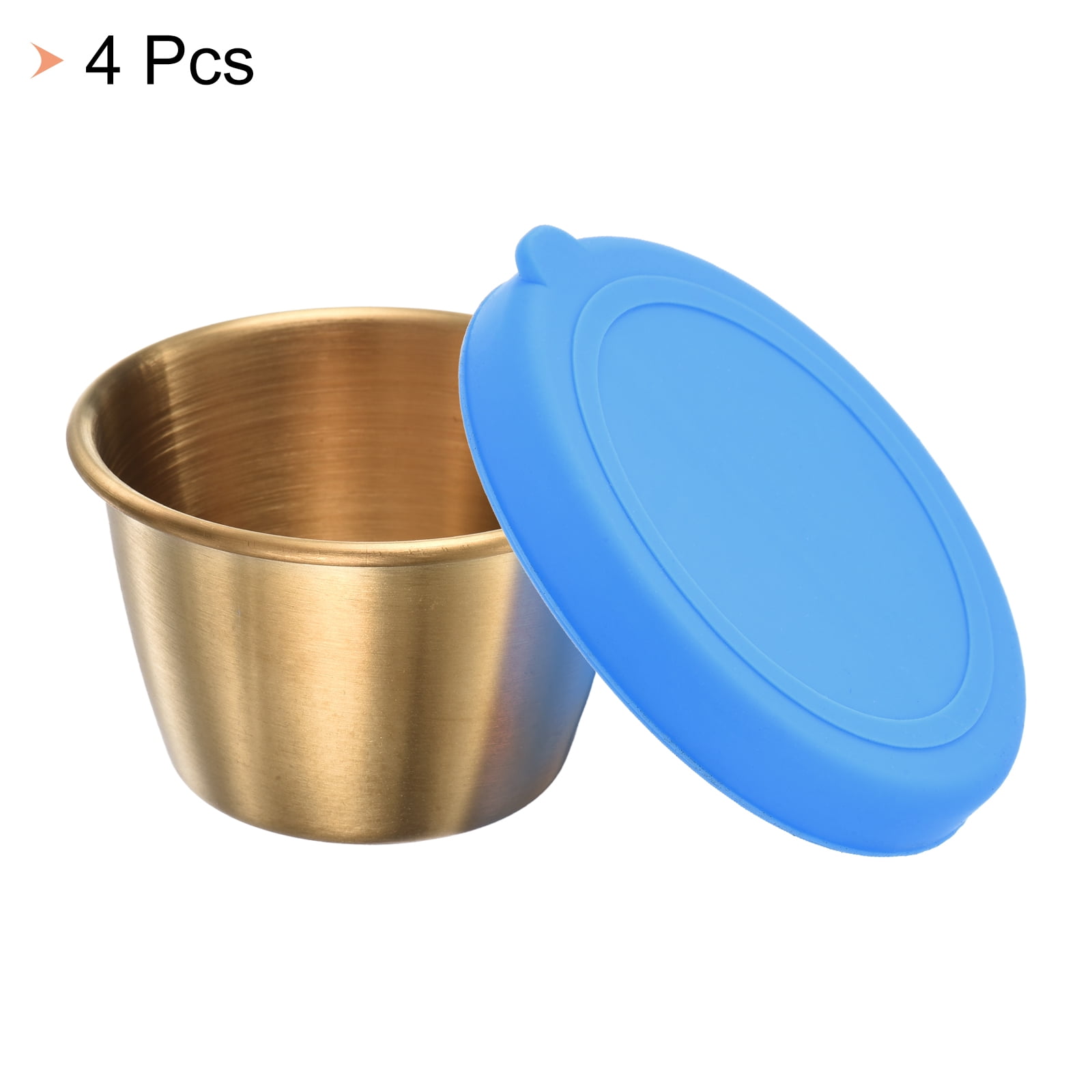 Unique Bargains Salad Dressing Container Stainless Steel Condiment Jar 4 Pcs