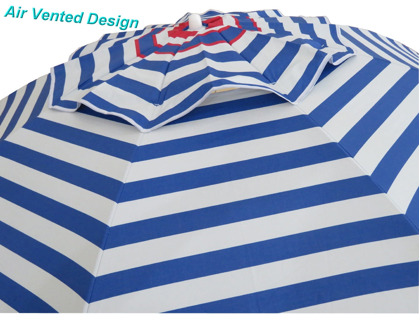 Mainstays 6.5' Red Blue White Stripe Octagon Beach Umbrella, Tilt