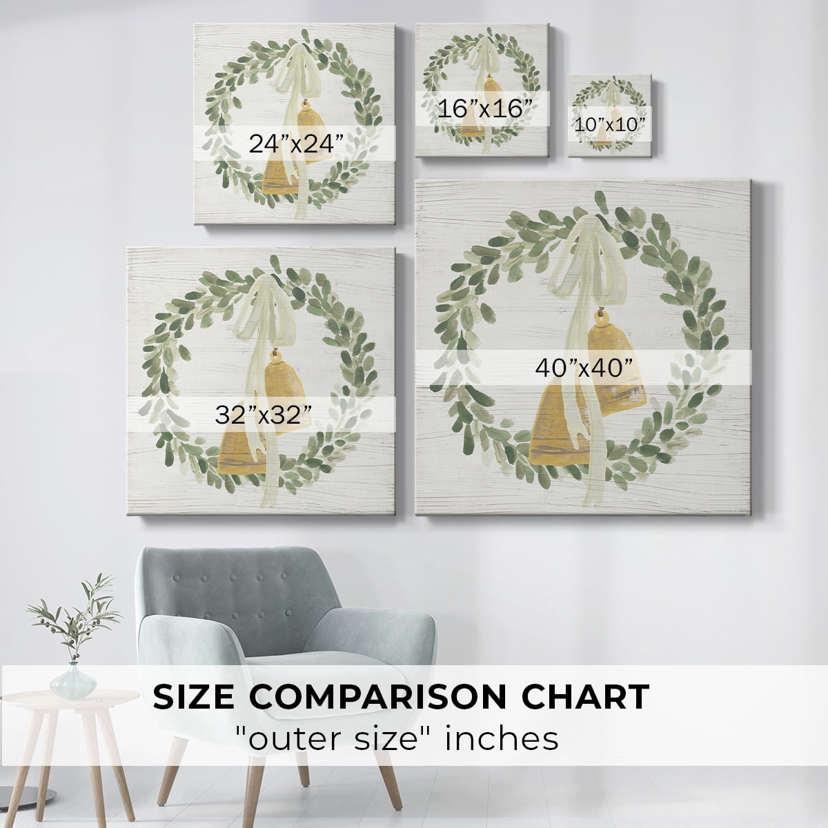 Weathered Aspen Wreath II- Gallery Wrapped Canvas