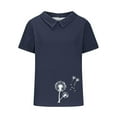 thumbnail image 4 of Njoeus Plus Size Tops for Women Tshirts Shirts for Women Linen Shirts for Women, Women's Casual Retro Style Casual Printed Short Sleeve Blouse V-Sleeve Blouse/Shirt Cute Tops On Clearance, 4 of 4