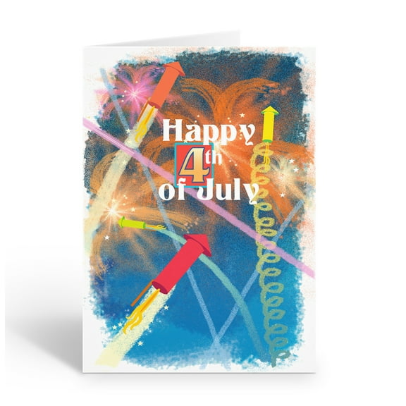Fourth of July Fireworks Greeting Cards - 12 Greeting Cards, Size 4.5 x 6.25 - 1