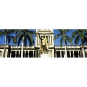 Panoramic Images  Statue of King Kamehameha in front of a government building Aliiolani Hale Honolulu Oahu Honolulu County Hawaii USA Poster Print by Panoramic Images - 36 x 12
