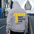 thumbnail image 4 of Christian Hoodies for Men 2025 The Jesus Way Truth Life Hoodie Hooded Sweatshirt with Pocket Pullover Mens Hoodies, 4 of 6