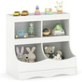 thumbnail image 2 of Costway Toy Storage Organizer for Toys & Books 4-Cubby Kids Bookcase for Children's Room White, 2 of 10