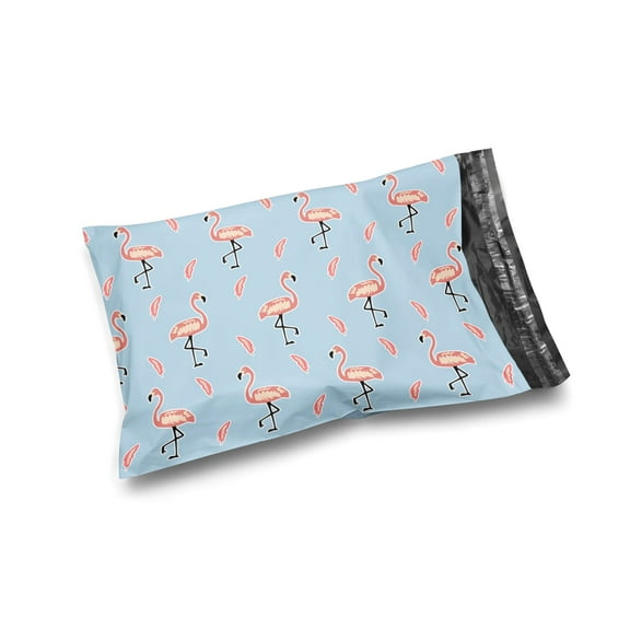 Shop4Mailers 100 10 x 13 Glossy Pink Flamingos Poly Bag Mailer Envelopes 2 Mil 100 Pack