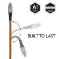 thumbnail image 4 of *Celltronix - MCX [Certified for Apple MFi] Titanium 6FT Fast Charging Tangle Free Heavy Duty USB to Lightning Cable. Includes Sync+Charge & Aluminum Tips for Optimum Connectivity - Coyote Brown, 4 of 5