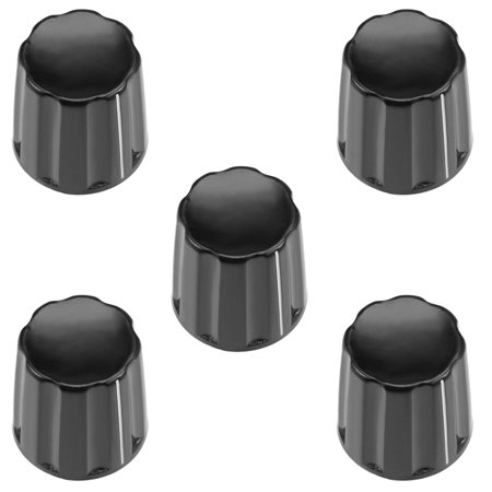 K16-1 Black 18x18mm Plastic Potentiometer Volume Control Rotary Knob for 6mm Shaft Metal Inside 5 Pcs