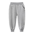thumbnail image 2 of Cethrio Girls Cotton Sweatpants, Running Elastic Bottom Elastic Waist Casual Athletic Joggers with Pockets Gray Size 4-5 T, 2 of 7