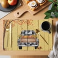 thumbnail image 2 of Fall Truck Placemats Set of 12 Thanksgiving Tree Maple Leaf Pumpkins Retro Place Mats Indoor Wipeable Table Mats Washable Cloth Dining Table Placemats for Kitchen Holiday Party Home Decor 13x19 Inch, 2 of 9