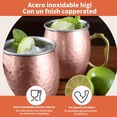 thumbnail image 4 of Juego de 4 Tazas de Cobre Moscow Mule con Jigger, Tazas Moscow Mule de 500 ml, Tazas de Aluminio Premium con 4 Pajitas y Cepillo, Copa de Bronce de Mosc&uacute; 18 oz, para Bebidas Fr&iacute;a, 4 of 7