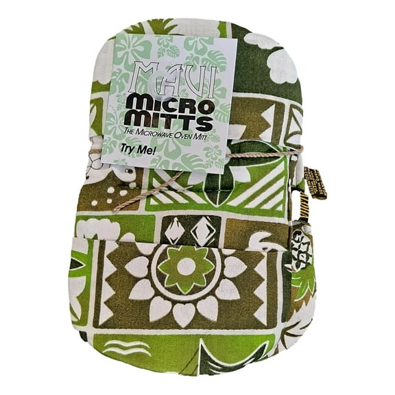 Maui Micro Mitts | Green | Hawaiian Print | Pot Holder