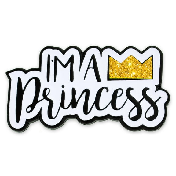 PinMart's I'm A Princess w/ Crown Trendy Cute Gliter Enamel Lapel Pin