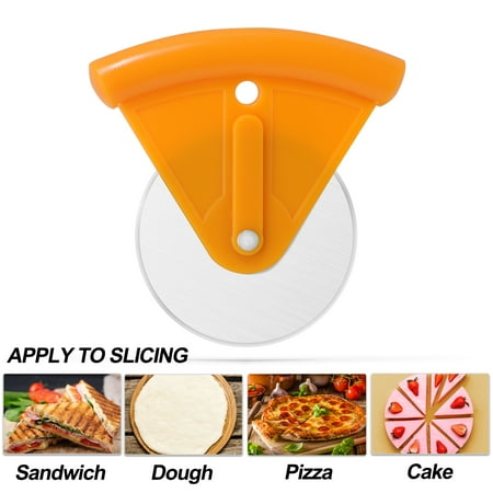 

Uxcell Stainless Steel Pizza Cutter Wheel with Protective Cover Orange
