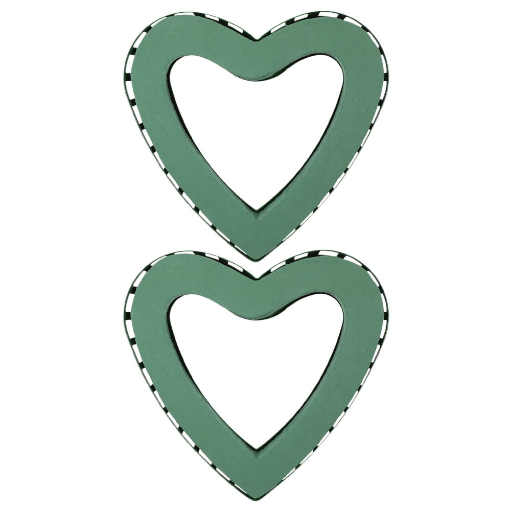 WEUVEB Heart Shaped Floral Holder Plastic Green for Wedding and Home Use with Suction Cups 2Pcs