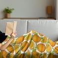 thumbnail image 3 of Summer Orange Soft Flannel Fleece Throw Blanket, Rhythmic Motifs of Fresh Juicy Fruits Slices Tasty Pattern, Cozy Plush for Indoor and Outdoor Use, 70" x 90", White Orange, by Ambesonne, 3 of 5