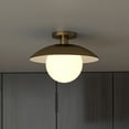 thumbnail image 6 of Evelyn&Zoe 14.5" Brass Metal/Glass Semi Flush Mount, 6 of 6