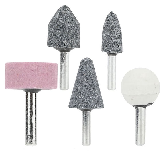 5PCS Abrasive Mounted Points Grinding Head Set, 1/4" Shank Grinding Bits for Electric Grinder Drill, Metal Stone Polishing Deburring Tool Kit