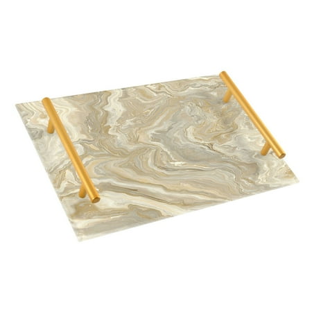 

Ryvnso Marble Golden Bathroom Tray Vanity Countertop Trays Acrylic Organizer