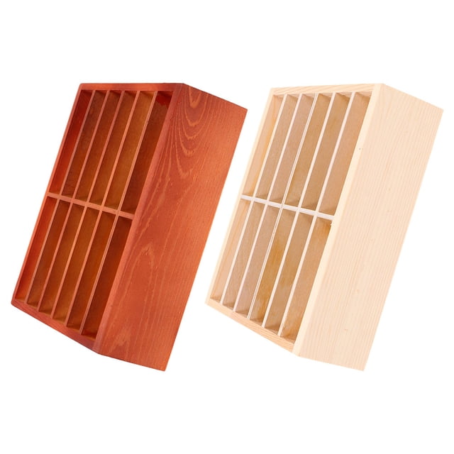 KONTONTY 2Pcs Classroom Cell Phone Storage Box for Educational Institutions Phone Holder with Wood Finish