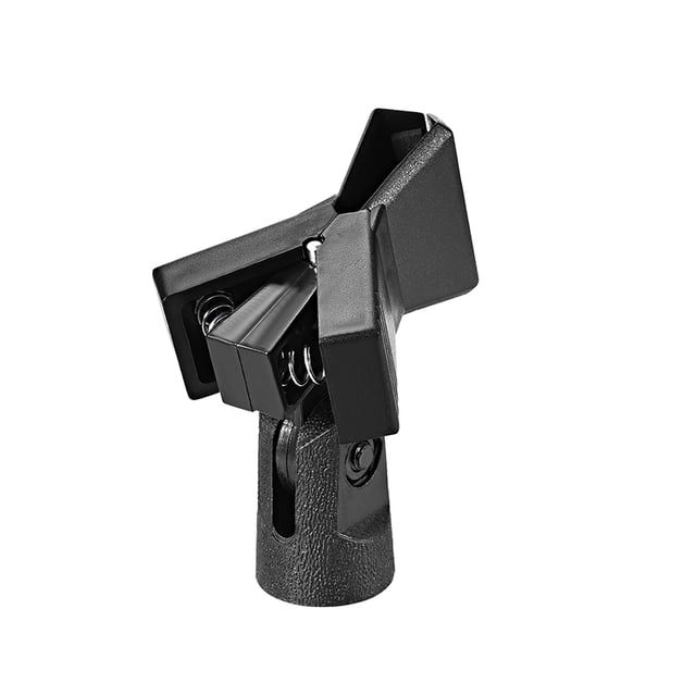 Soporte de clip de micrófono universal Uxcell para micrófonos de mano de 1.57'' y rosca de 0.59'' color negro