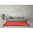 thumbnail image 3 of Ahgly Company Machine Washable Indoor Square Abstract Red Modern Area Rugs, 6' Square, 3 of 4
