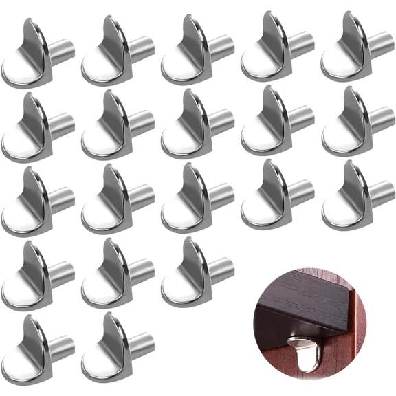 20Pcs L-Shaped Metal Shelf Support Pegs 5Mm Bracket Clips For Shelving Cabinets