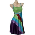 thumbnail image 3 of Women's Rainbow Sexy Mini Print Bodycon Multicolor Cut-Out Dress, 3 of 6