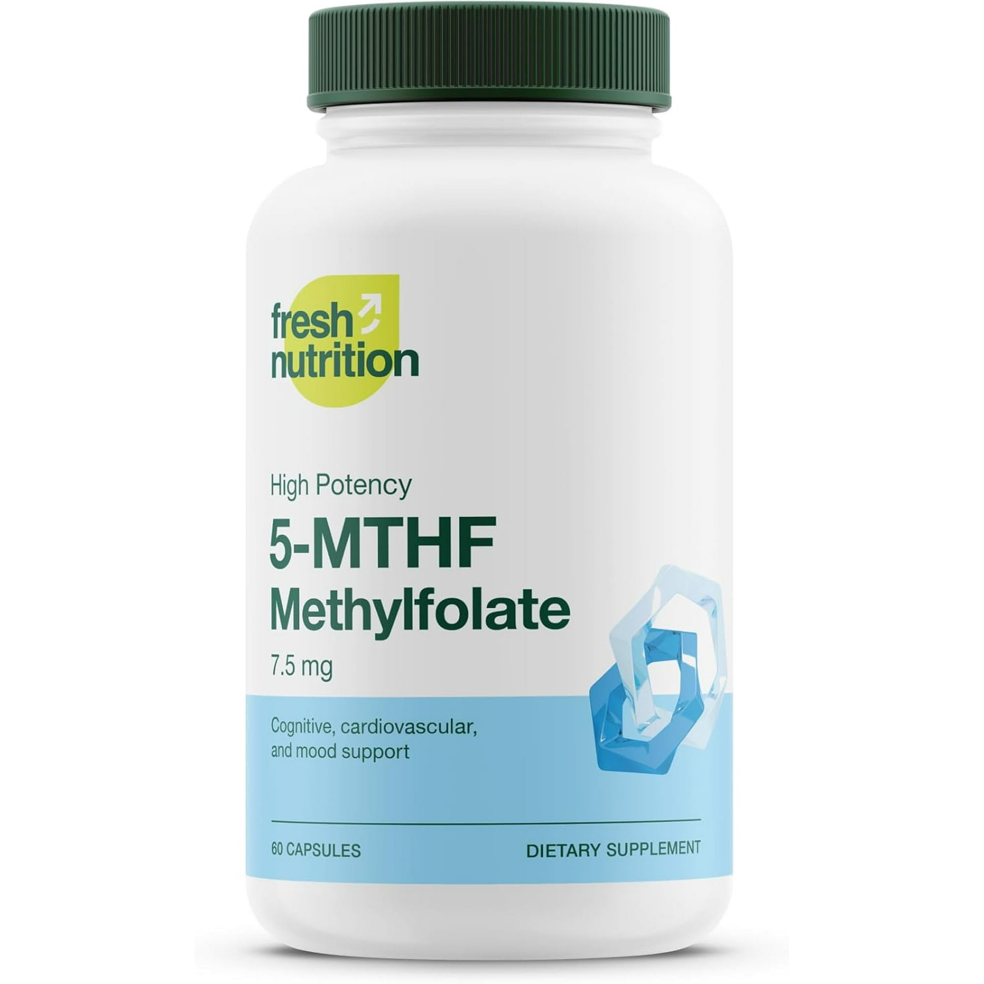 Fresh Nutrition L Methylfolate Supplement 7.5mg – DNA Verified for Max Potency 60