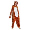 thumbnail image 3 of Krdevn Adult Animal Onesie Pajamas, Hooded Cartoon Cosplay Jumpsuit for Halloween Costume & Home Loungewear,Orange, 3 of 4