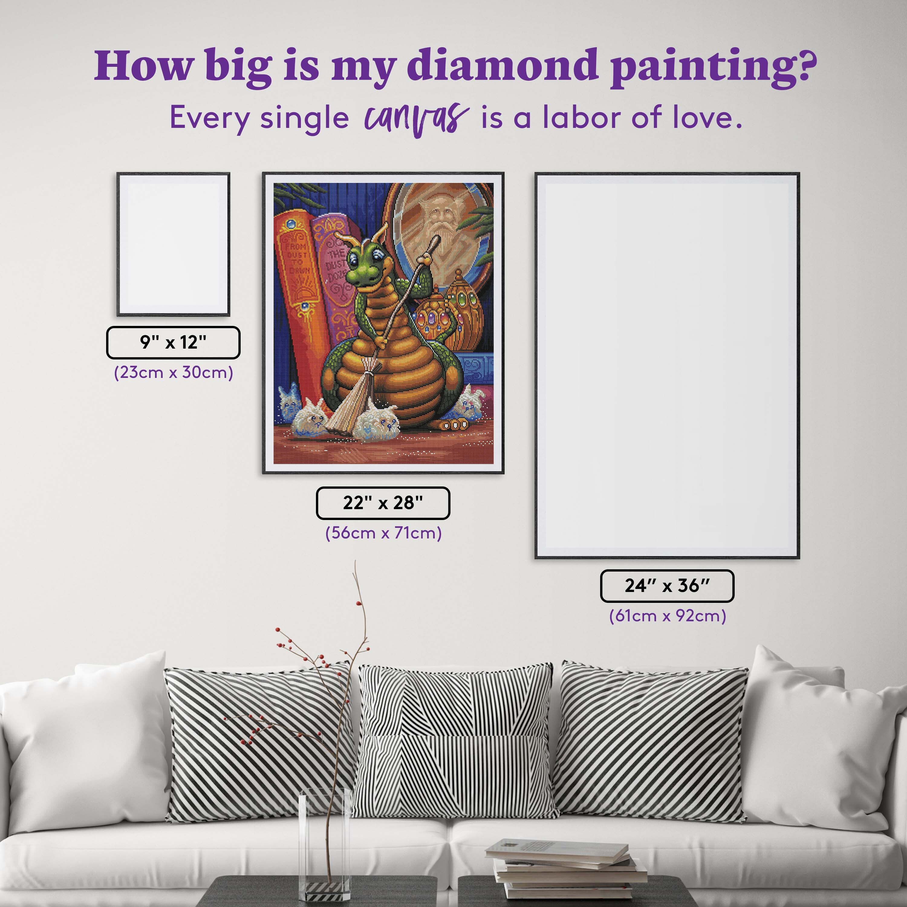 DIAMOND ART CLUB Rounding Up the Dust Bunnies Diamond Painting Kit