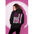 thumbnail image 2 of Wild Bobby Survivor | Breast Cancer Awareness Support Trendy Fuzzy Pink Chenille Fabric Patch Style Front and Back Hoodie Sweatshirt, 2 of 6