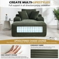 thumbnail image 6 of 67" Chaise Lounge Chair with Wide Armrests, Corduroy Convertible Sleeper Sofa Bed for Living Room, Oversized Deep Seat Lounge with 3 Pillows, No Assembly Required, Green, 6 of 11