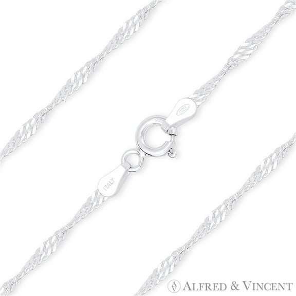 2.2mm Singapore Link Italian Chain Anklet in .925 Sterling Silver