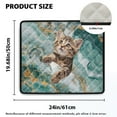 thumbnail image 2 of ZIATUBLES Cat Teal Marble Washing Machine Dust Top Cover Mat Soft Washer Dryer Top Protefctor Pads Versatile Home Laundry Room Kitchen Decor Accessories, 24 x 19.7 Inch, 2 of 7