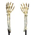 thumbnail image 1 of Decoraciones al aire libre de Halloween, estacas de brazos de esqueleto iluminadas, luces blancas cálidas, estaca de patio impermeable con pilas con temporizador ER, 1 of 5