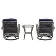 thumbnail image 3 of 3 Piece Patio Swivel Furniture Set, Swivel Bistro Set with Coffee Table, All Weather Conversation Chairs with Navy Cushions, Outdoor Furniture Set for Backyard, Poolside, Garden, 3 of 9