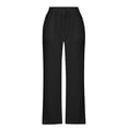 thumbnail image 4 of Gamivast Linen Pants Women Hollow Out Lace Side Stripe Elastic Waist Wide Leg Pants Summer Beach Lounge Pants Loose Fit Breathable Daily Outfit, 4 of 6