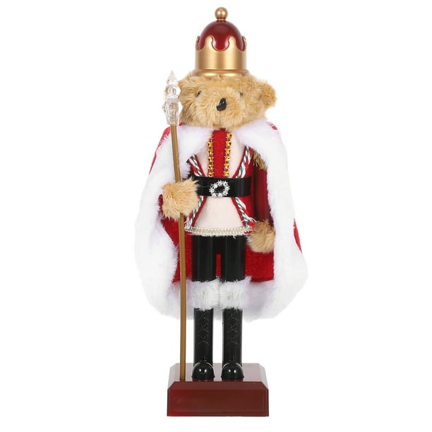 Decoración navideña de soldado cascanueces: adorno de oso de peluche de cascanueces, pequeña figura de muñeco de plástico para Navidad festiva coleccionable verde