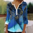 thumbnail image 2 of TSADFHJI Hauts Sans Manches pour Femmes Coton Blouse Vintage Imprimée Col en V Rayée L Bleu Ciel, 2 of 5