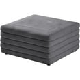 thumbnail image 2 of Meridian Furniture Pouf en Velours Gris Lorenzo, 2 of 9