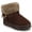 Chocolate, variant on Womens Thada Round Toe Warm Flexible Sherpa Comfort Slipper Bootie