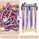 thumbnail image 5 of Exhibidor de medallas de acrílico para porristas, soporte para premios deportivos, organizador de medallas de acrílico negro, gancho para cintas, colgador de medallas de carreras para pared, 5 of 6