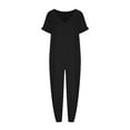 thumbnail image 5 of Pants for Women,Clearance Women's Plus Size Women's V Neck Casual Loose Pockets Strap Waistband Jumpsuit Short Sleeve Sling Jumpsuitit Loose Causal Pants, 5 of 5