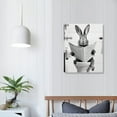 thumbnail image 3 of COMIO  Funny Bathroom Decor Cute Rabbit Reading Newspapers in the Toilet Canvas Print Pictures Animals Posters Wall Art for Room Bathroom Home Decoration, 3 of 4