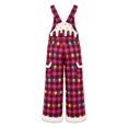 thumbnail image 6 of IWRICH Christmas Overalls for Men Xmas Santa Plush Jumpsuit with Pockets Adjustable Straps Straight Leg Festive Workwear Hot Pink S, 6 of 6