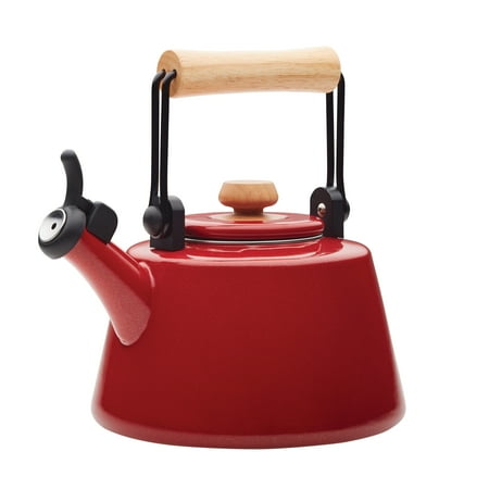 

Rachael Ray 2-Quart Enamel on Steel Whistling Teakettle Red Shimmer