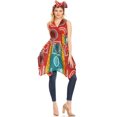 thumbnail image 5 of Sakkas Vale Womens African Ankara Sleeveless Short Cocktail Wrap Dress with Pocket - 35-Multi - One Size Regular, 5 of 5